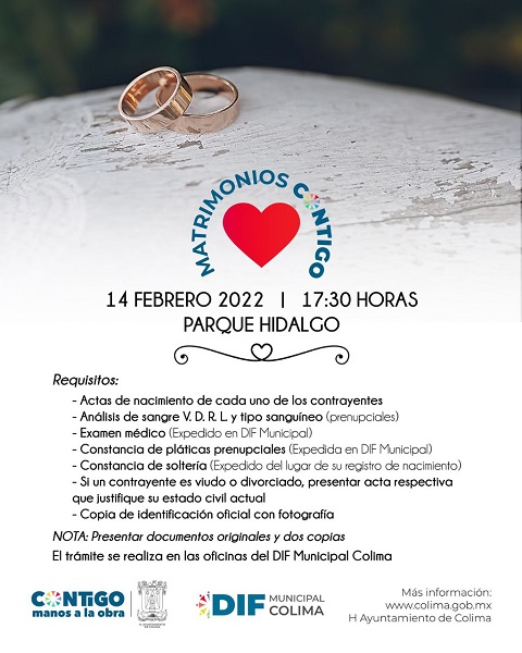 Esta semana cierra la convocatoria para “Matrimonios contigo”