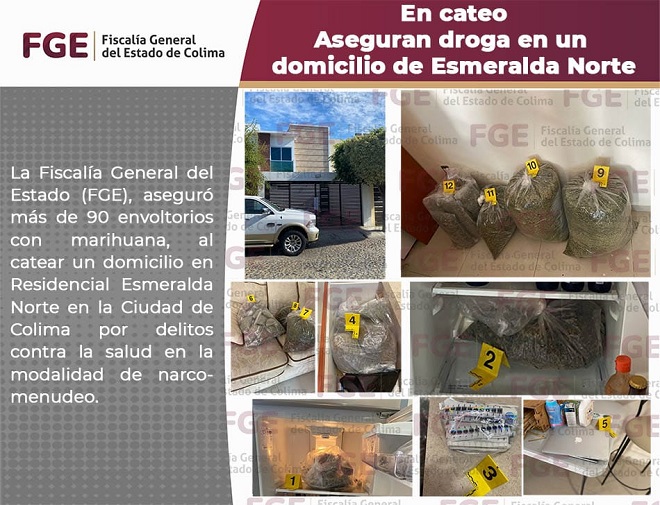 En cateo aseguran droga en un domicilio de Esmeralda Norte