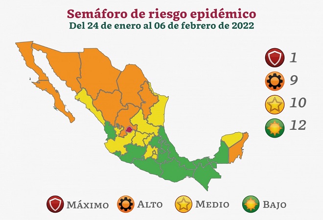 Colima regresa a color verde en el semáforo epidémico federal, estará vigente hasta el 6 de febrero