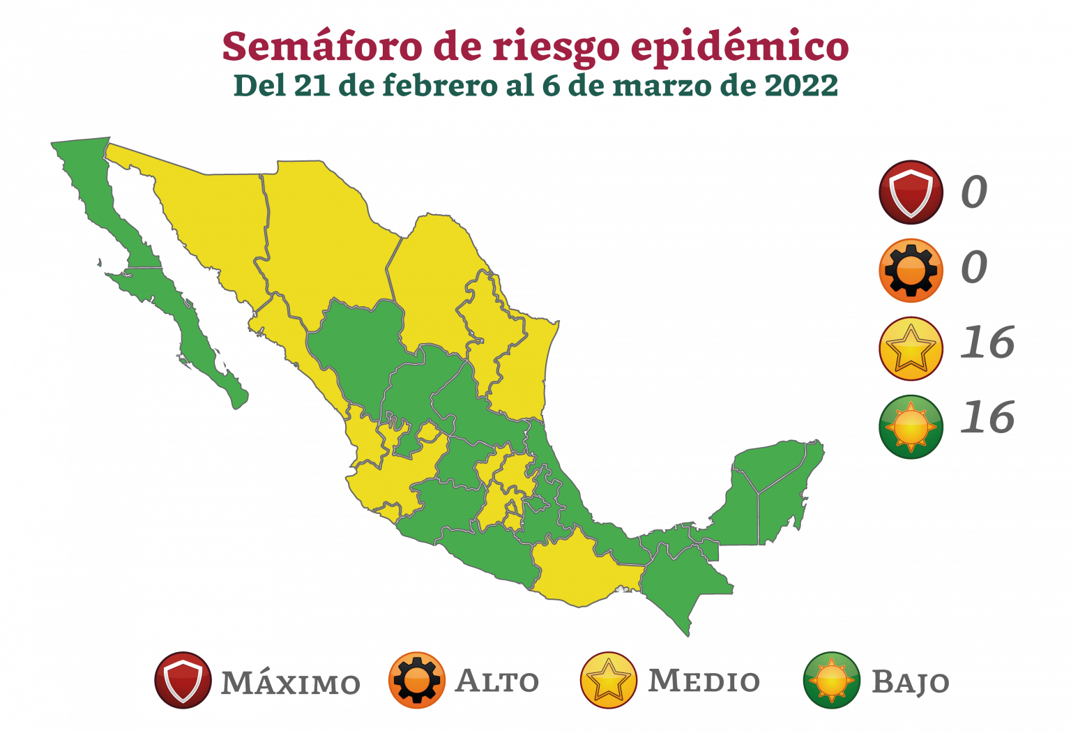 Salud federal pone nuevamente a Colima en color amarillo en el semáforo epidemiológico