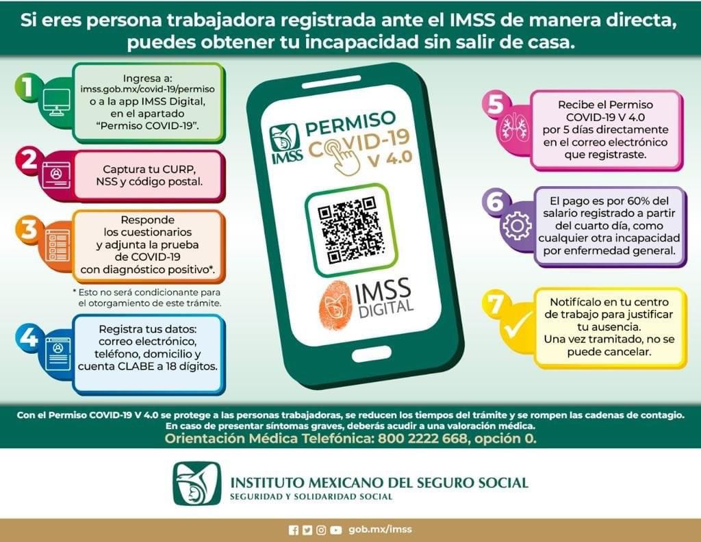 Lanza IMSS permiso COVID 4.0 para otorgar incapacidades temporales a trabajadores contagiados