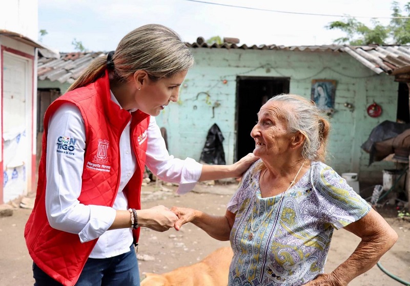 Margarita Moreno supervisa colonias y comunidades rurales tras sismo