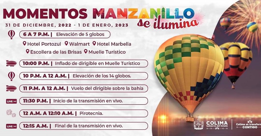 Conoce las ubicaciones y actividades de «Manzanillo se Ilumina» hora por hora