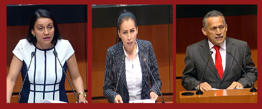 Los colimenses Gaby Benavides, Joel Padilla y Gricelda Valencia, votaron a favor por el Plan B en el Senado