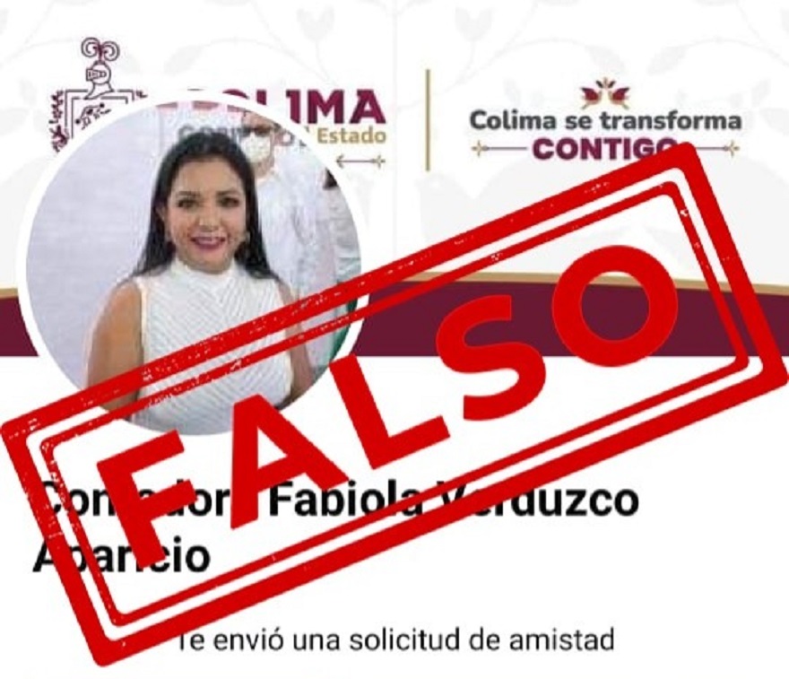 Alerta Gobierno de Colima sobre perfil falso de la titular de Seplafina en redes sociales