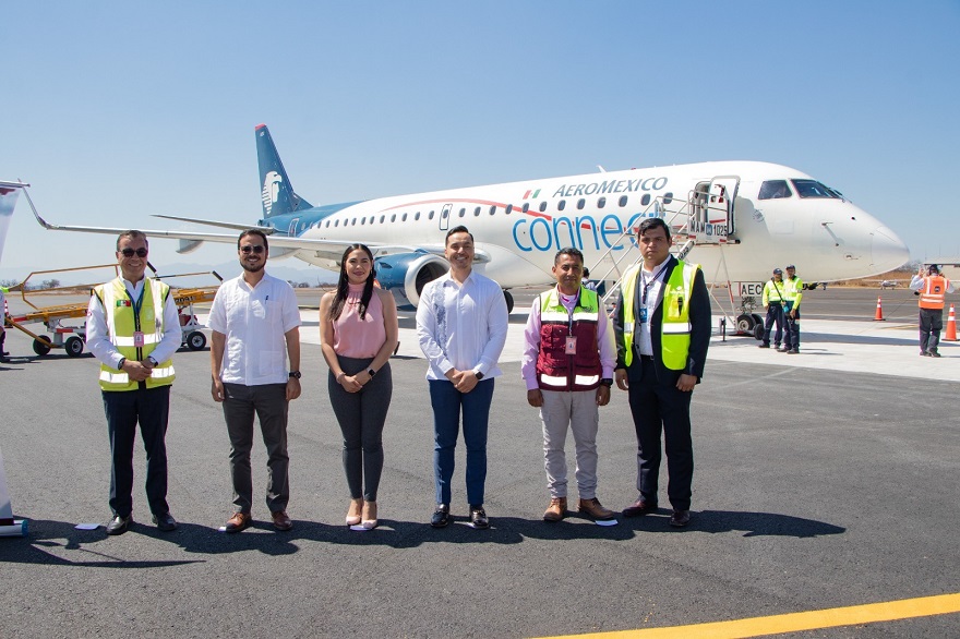 Llegó a Colima primer vuelo de Aeroméxico desde CDMX