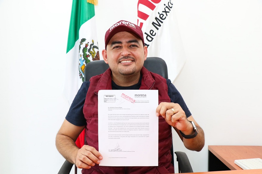 Julio León presenta licencia temporal como presidente del CEE de Morena Colima