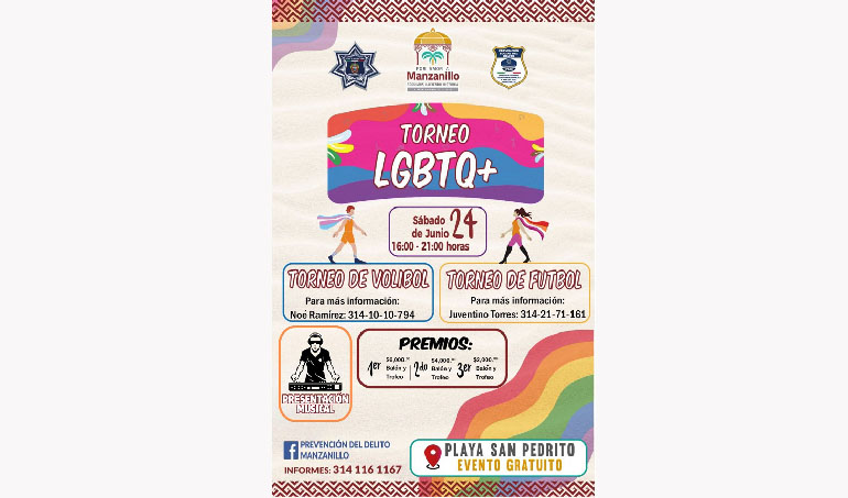 Ayuntamiento de Manzanillo realizará Torneos deportivos gratuitos LGBTQ+