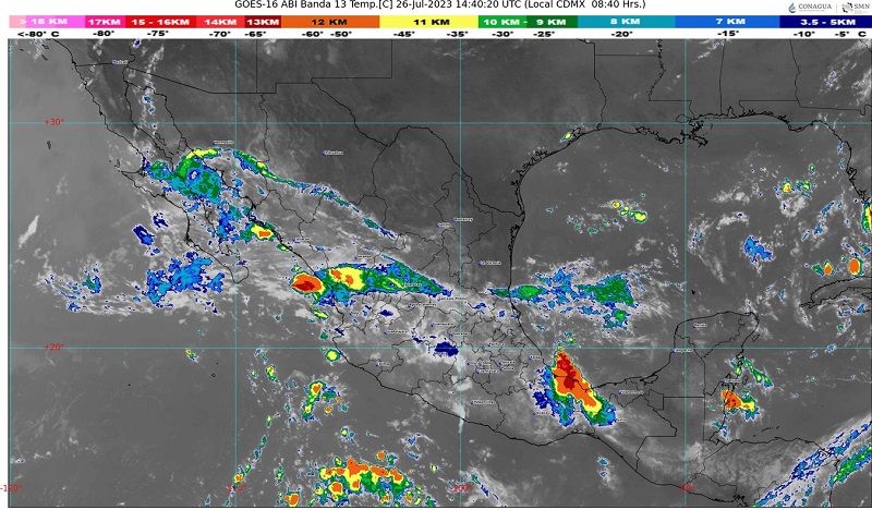 Onda tropical se desplaza al suroeste de las costas de Colima; se esperan lluvias fuertes