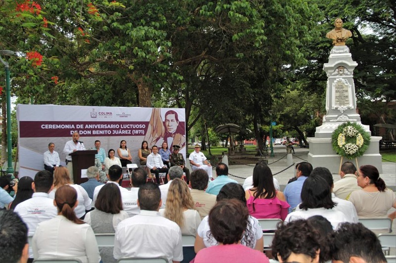 Educación Colima conmemora 151 aniversario luctuoso de don Benito Juárez