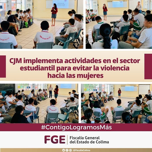 CJM implementa actividades en el sector estudiantil para evitar la violencia hacia las mujeres