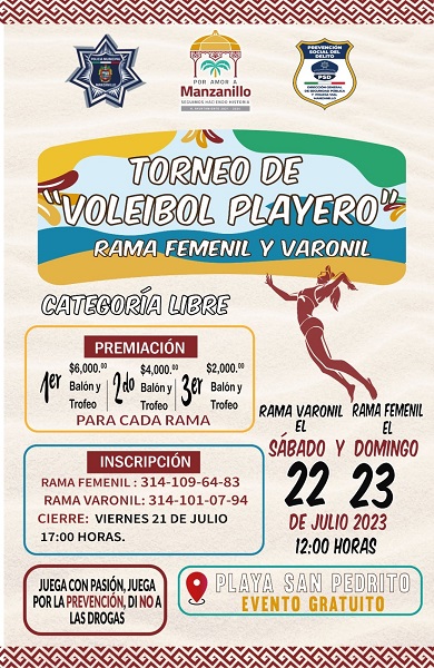 El Ayuntamiento de Manzanillo realizará torneo de voleibol playero en San Pedrito