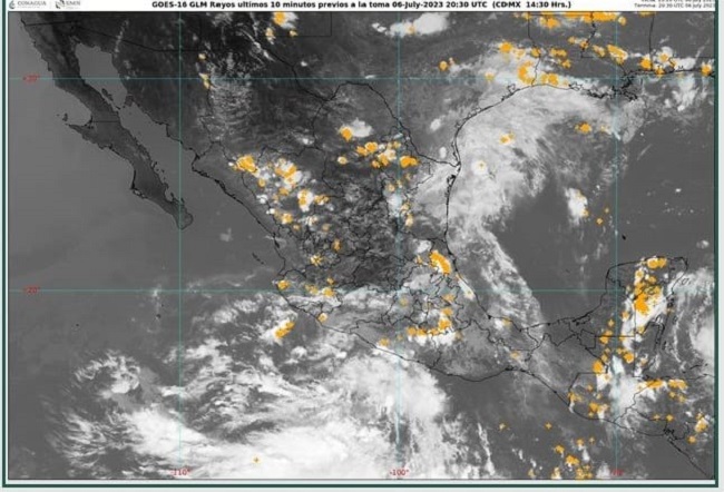 Lluvias fuertes y posible caída de granizo en algunas zonas de Colima, en las próximas horas