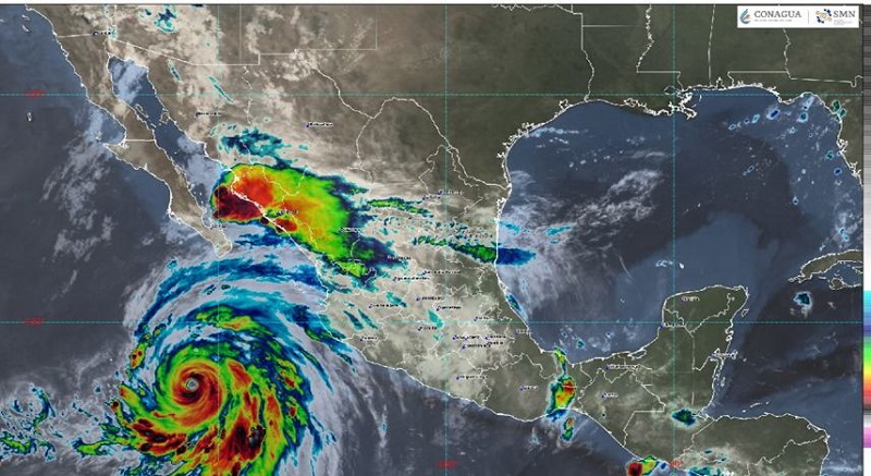 Huracán Hilary evoluciona a categoría 4, se localiza al sur de BC, pero causará efectos en costas colimenses