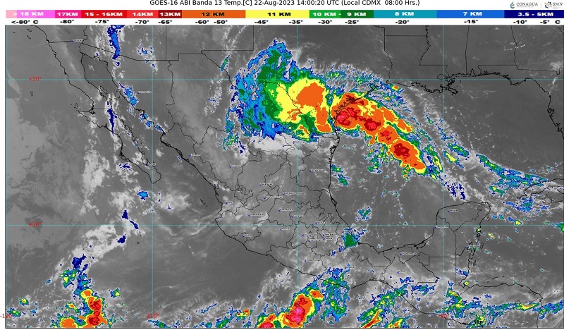 UEPC Colima previene por posibles intervalos de chubascos, hoy