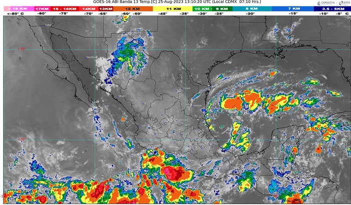 Baja presión seguiría afectando a Colima; originaría lluvias fuertes este día