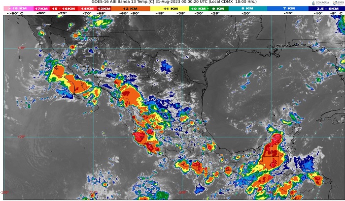 Canales de baja presión ocasionarán lluvias fuertes durante las próximas horas en Colima