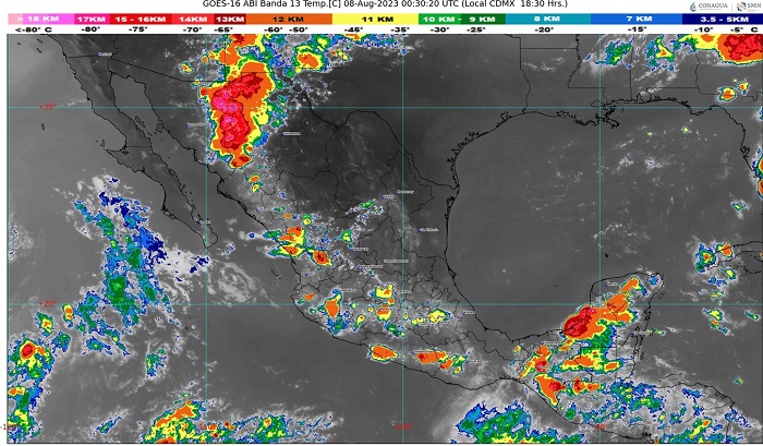 Pronostican lluvias fuertes esta noche y madrugada en algunas zonas de Colima
