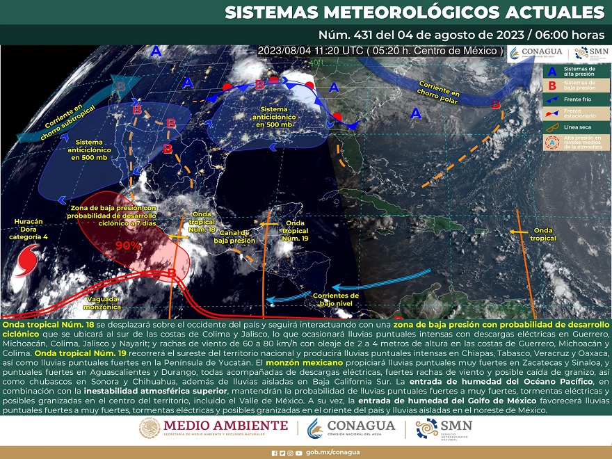 UEPC Colima en alerta: hay 80% de probabilidad de desarrollo ciclónico