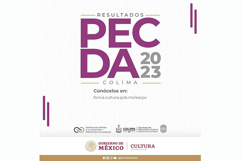 Cultura Colima y Gobierno de México revelan a las y los ganadores de PECDA 2023