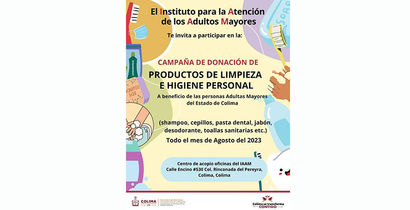IAAM lanza campaña de donación de productos de limpieza e higiene personal para personas adultas mayores