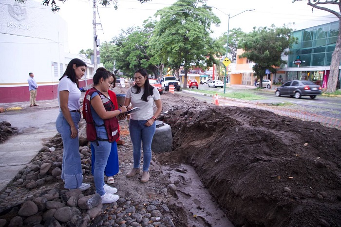 Gobernadora Indira Vizcaíno supervisó obra de red de drenaje en calle Ignacio Sandoval, este viernes