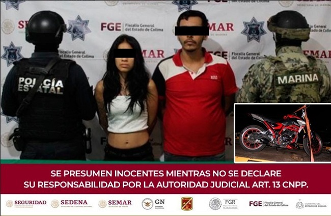 SSP detiene a 2 personas por robo equiparado y asegura motocicleta robada