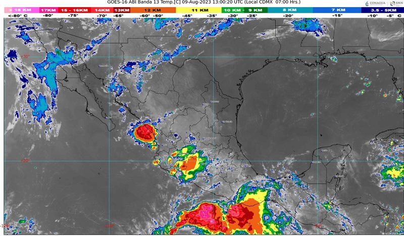 Onda Tropical 20 se desplazará sobre el occidente, con lluvias fuertes en Colima