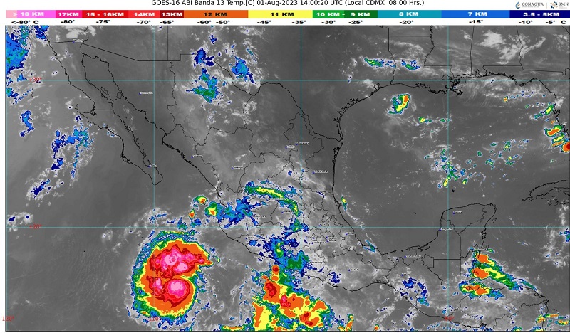 Tormenta Tropical Dora se aleja del país, pero continuarán lluvias en Colima