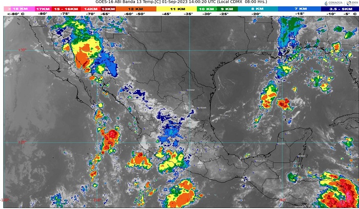 Hoy viernes, SMN prevé lluvias puntuales fuertes en algunas zonas de Colima