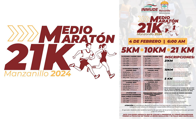 Ayuntamiento realizará el Medio Maratón Manzanillo 2024