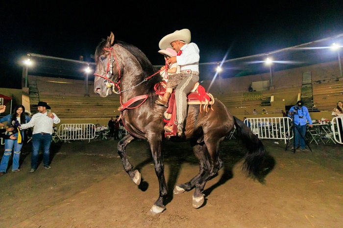 ‘Tano’ Castellanos logra máxima puntuación en el concurso del Caballo Bailador en la Feria de Colima