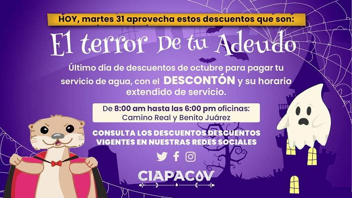 CIAPACOV invita a aprovechar el último día de los descuentos de octubre