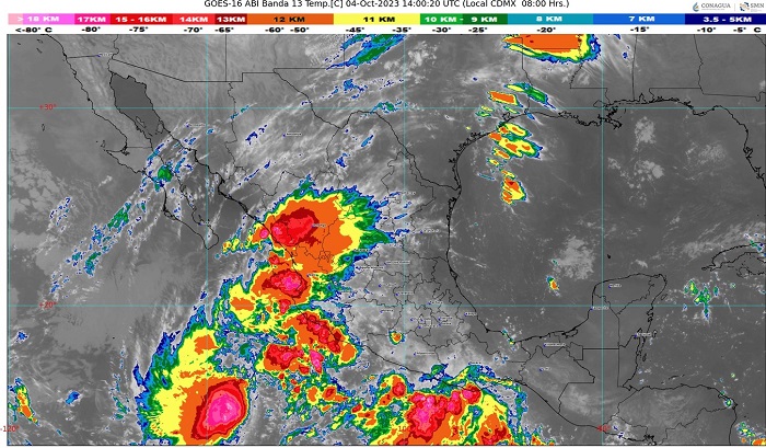 Lidia se desplaza al suroeste de las costas de Colima y Jalisco; refuerza probabilidad de lluvias
