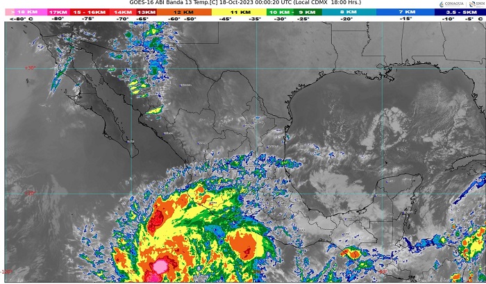Tormenta tropical ‘Norma’ originará lluvias puntuales intensas y oleaje elevado en costas de Colima
