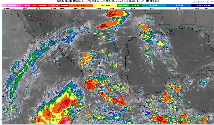 Zona de inestabilidad con probable desarrollo ciclónico podría ocasionar lluvias intensas en Colima