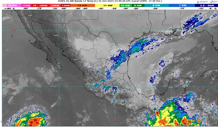 Podrían originarse intervalos de chubascos en Colima, durante las próximas horas