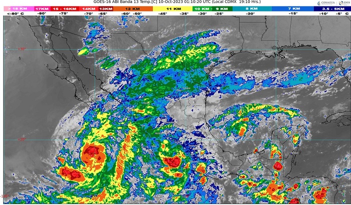 ‘Max’ se debilitará, pero mantiene probabilidad de lluvias fuertes y trombas marinas en Colima
