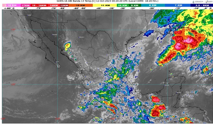 Alerta SMN por lluvias puntuales muy fuertes en el estado de Colima