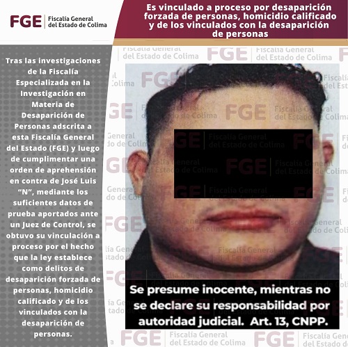 Es vinculado a proceso por desaparición forzada de personas, homicidio calificado y de los vinculados con la desaparición de personas