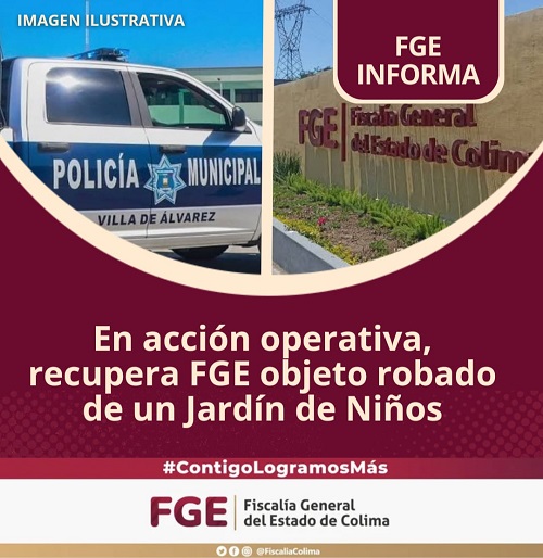 En acción operativa, recupera FGE objeto robado de un Jardín de Niños