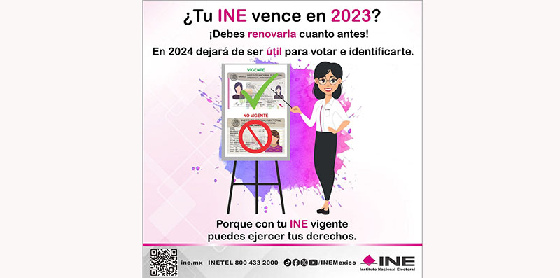 En el estado de Colima están próximas a vencer 25 mil 731 credenciales para votar con vigencia al 2023