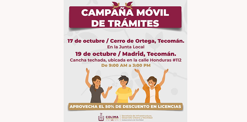 Movilidad Colima lleva a comunidades rurales de Tecomán descuentos en licencias