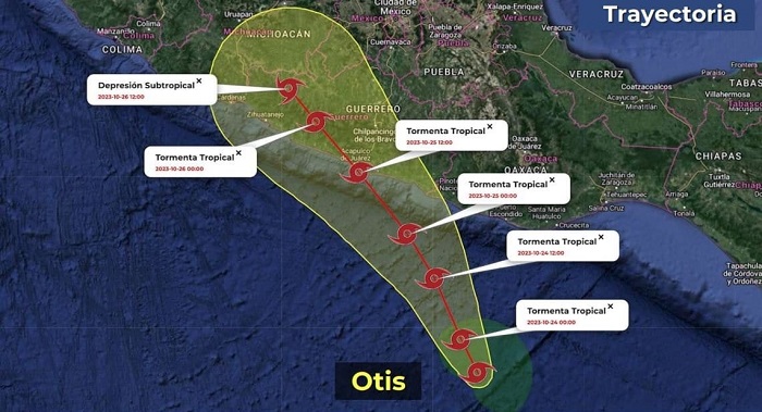 UEPC Colima sigue pendiente de la evolución de ‘Otis’ en el Pacífico Centro
