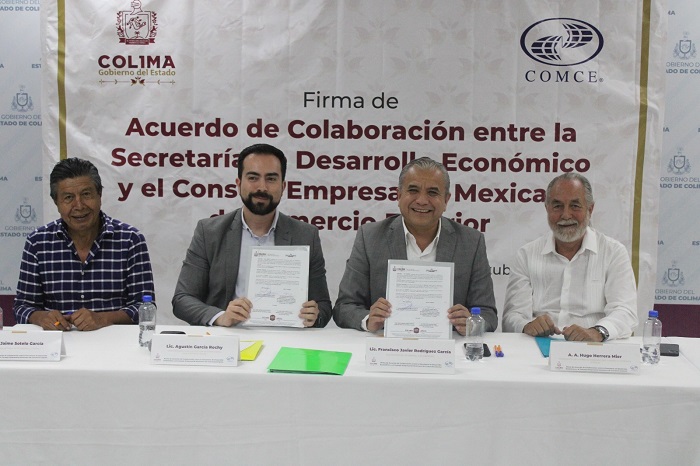 Gobierno de Colima y Comce firman convenio para fortalecer vinculación de empresas colimenses con el comercio exterior