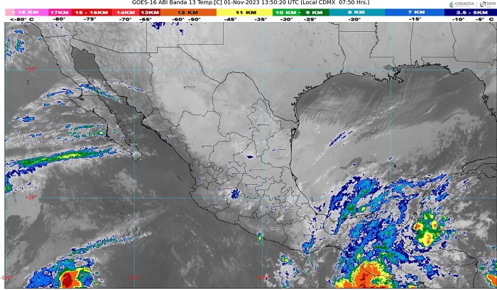 SMN pronostica intervalos de chubascos en algunas zonas de Colima y temperaturas de hasta 35⁰C