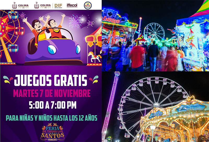 DIF Estatal Colima gestiona juegos gratis en la Feria de Todos los Santos, este martes y jueves