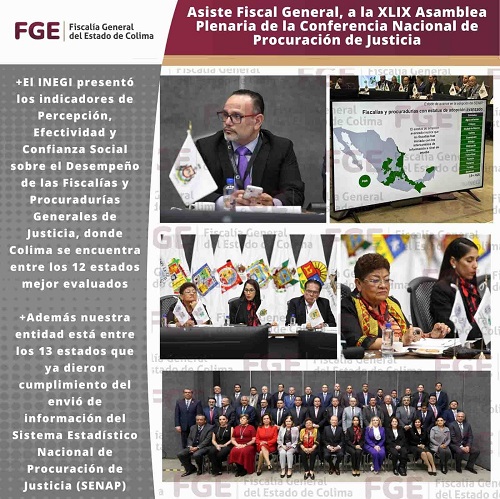 Asiste Fiscal General, a la XLIX Asamblea Plenaria de la Conferencia Nacional de Procuración de Justicia