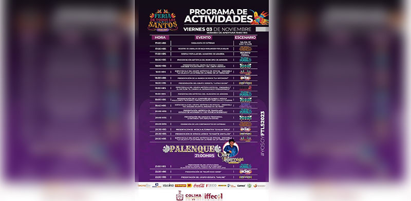 Cabalgata de catrinas, mariachi, DJ’s, banda de rock y ballet folklórico, hoy en Feria de Colima