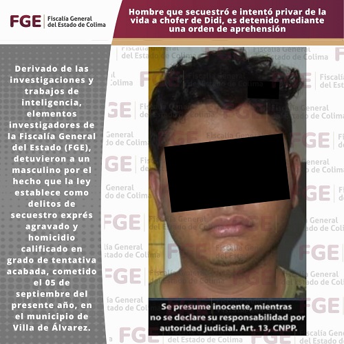 Hombre que secuestró e intentó privar de la vida a chofer de Didi, es detenido mediante una orden de aprehensión